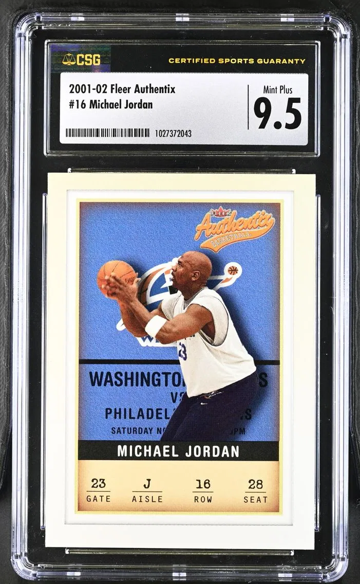 2001 #16 Michael Jordan CGC 9.5 Fleer Authentix