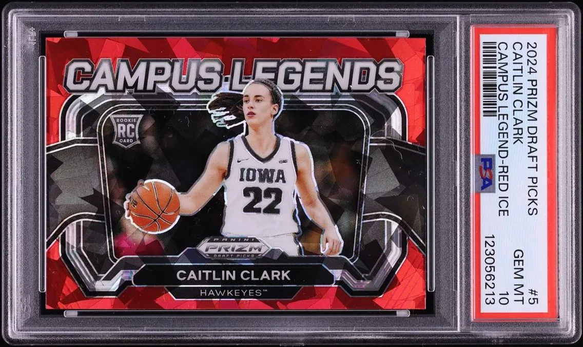 2024 Panini Prizm Draft Picks Campus Legends Red Ice Caitlin Clark ROOKIE #5 PSA 10 GEM MINT