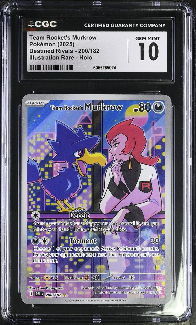 2025 #200 Team Rocket's Murkrow CGC 10 Destined Rivals - DRI EN - English
