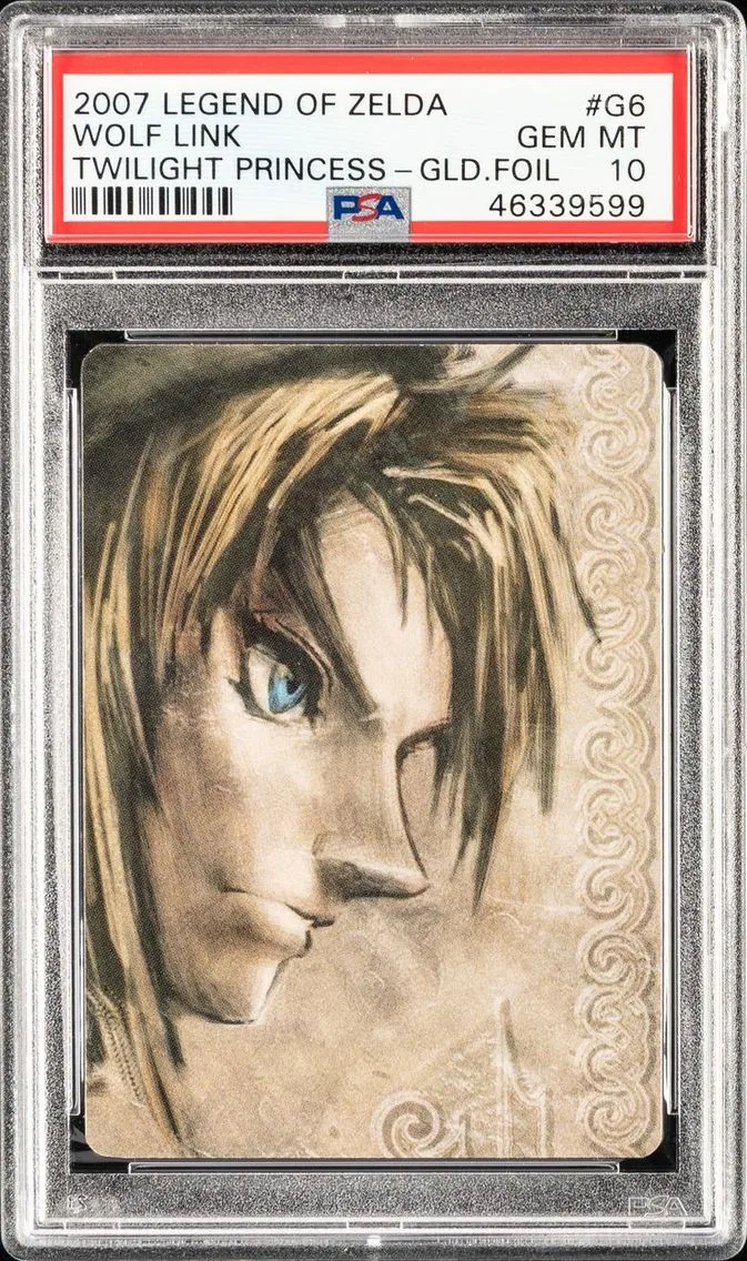 2007 #G6 WOLF LINK PSa 10 LEGEND OF ZELDA TWILIGHT PRINCESS GOLD FOIL