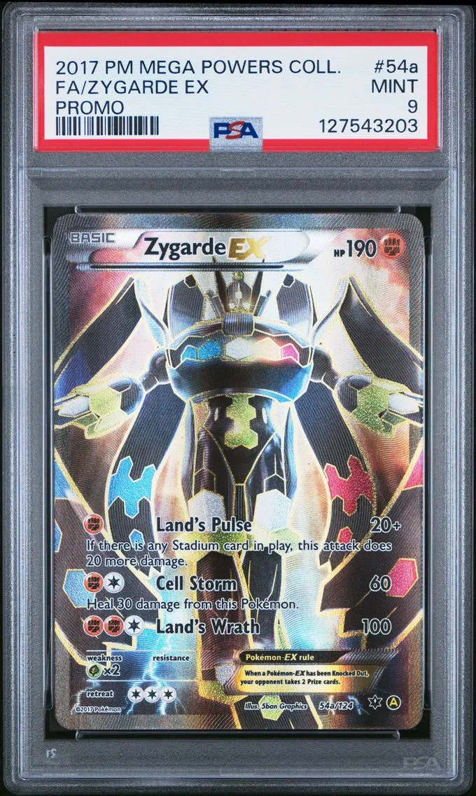 2017 #54a Full Art/Zygarde EX PSA 9 Mega Powers Collection Promo Pokemon