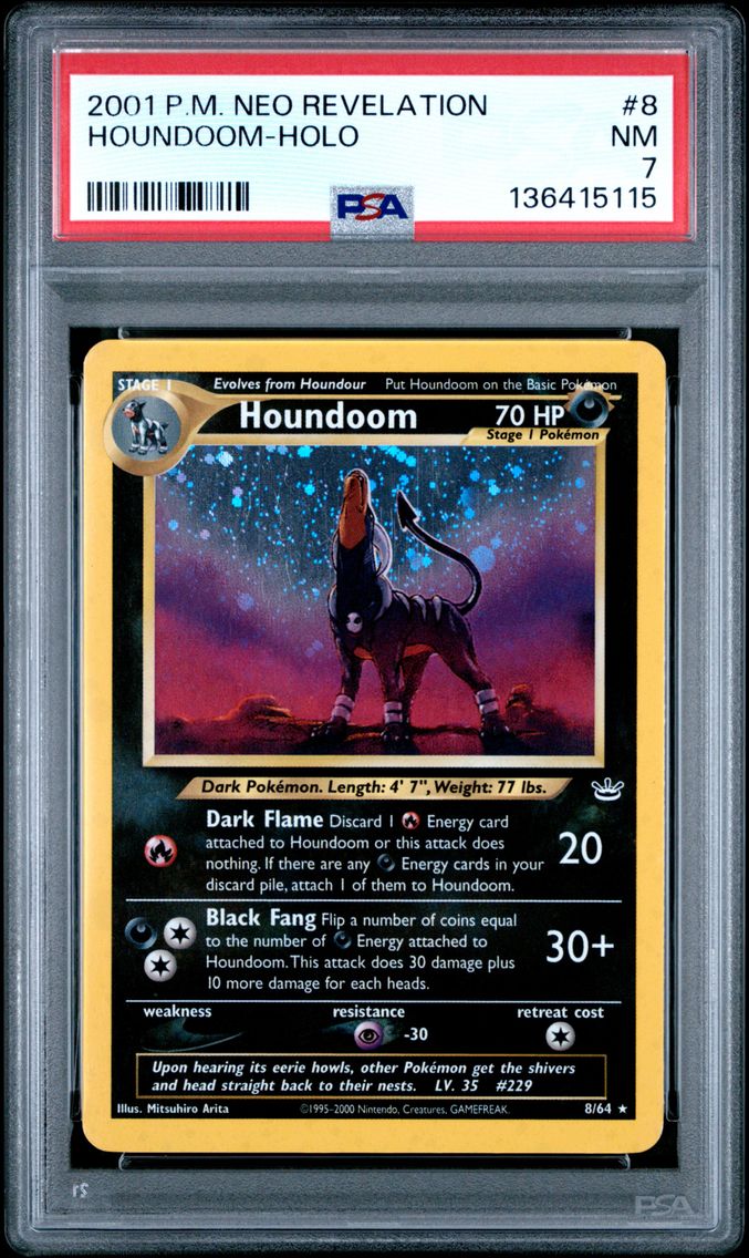 2001 #8 Houndoom-Holo PSA 7 Neo Revelation