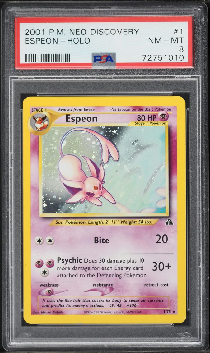 2001 #1 Espeon-Holo PSA 8 Neo Di