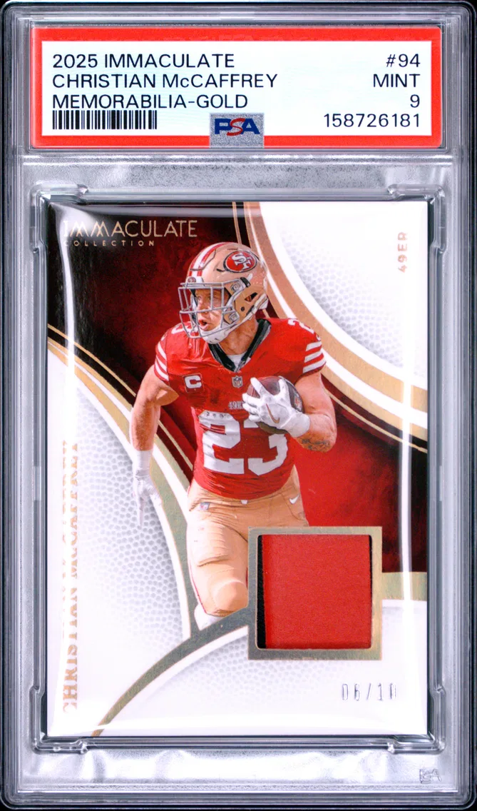 2025 #94 Christian McCaffrey PSA 9 Panini Immaculate Collection