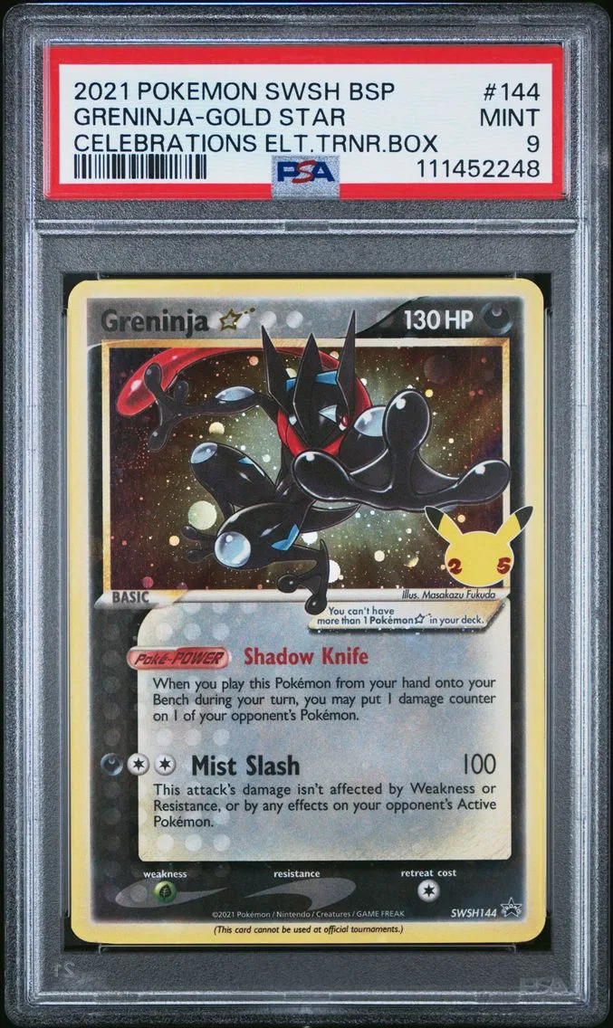 2021 #144 Greninja-Gold Star PSA 9 Swsh Black Star Promo