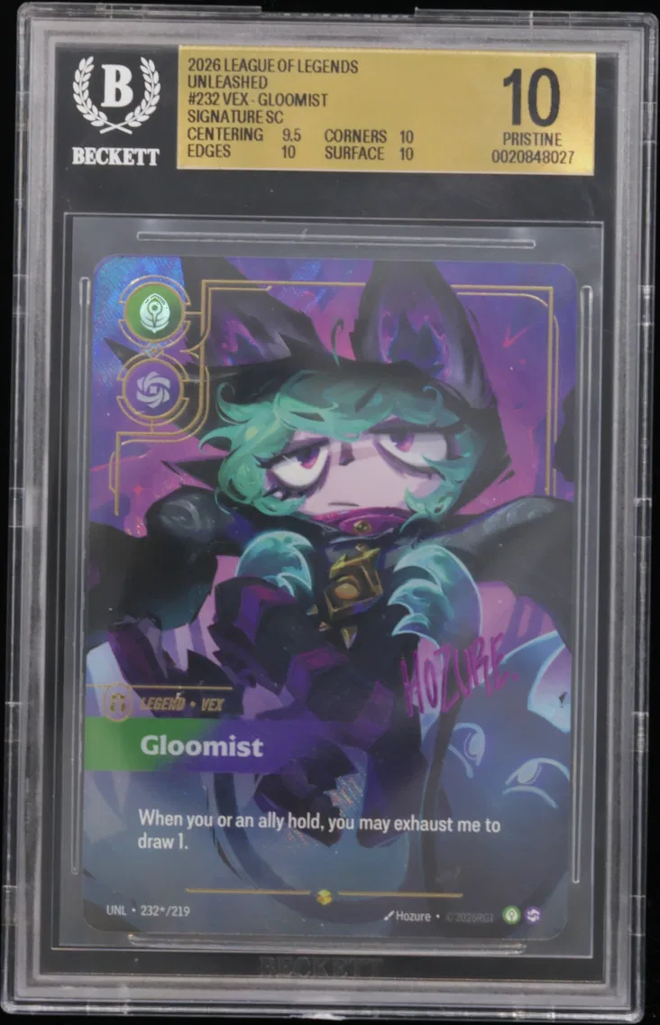 2026 #232* Vex - Gloomist SIGNATURE SC BGS 10 Riftbound: League of Legends TCG Unleashed