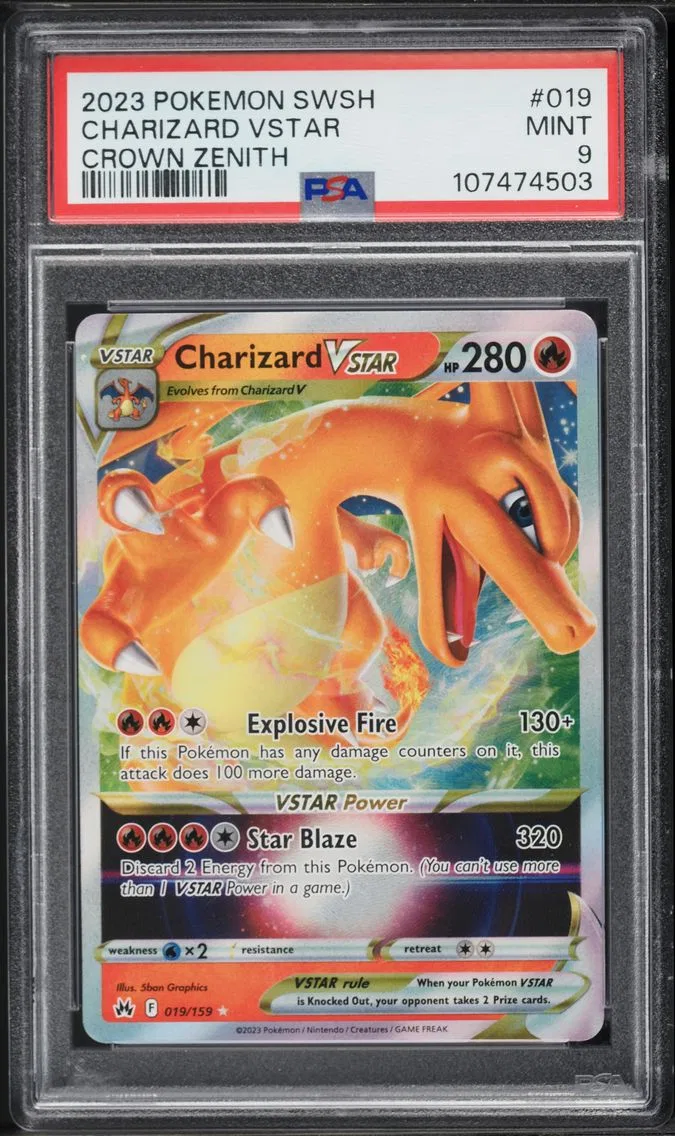2023 #019 Charizard Vstar PSA 9 Sword and Shield Crown Zenith Pokemon