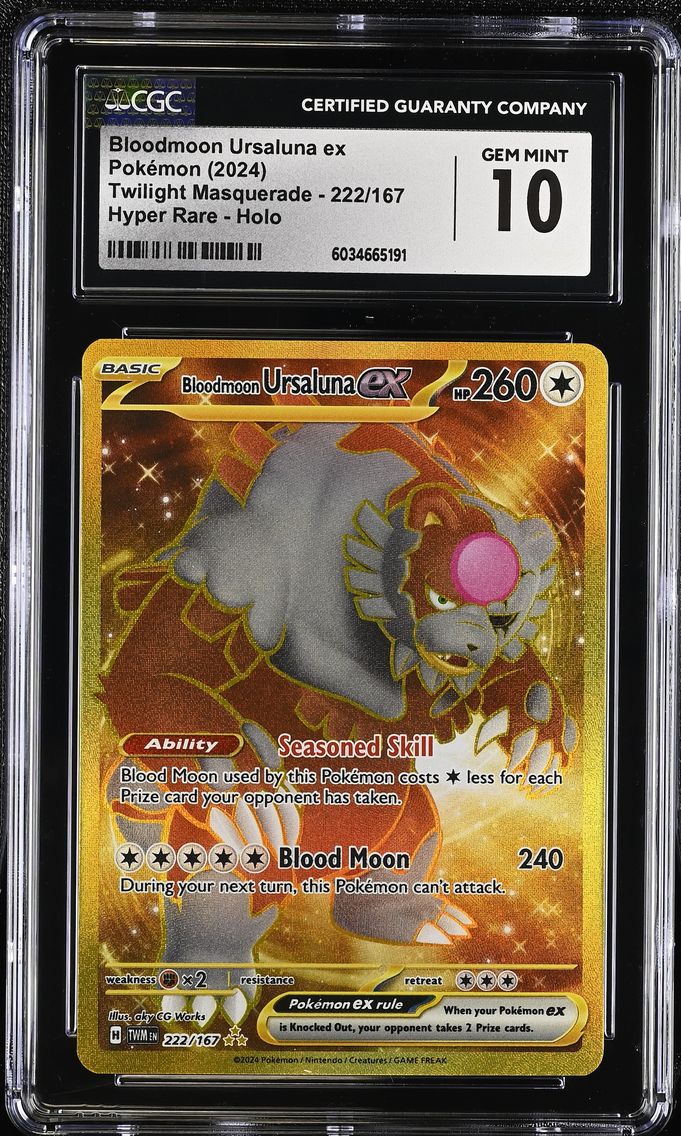 2024 #222 Bloodmoon Ursaluna ex CGC 10 Twilight Masquerade - TWM EN - English