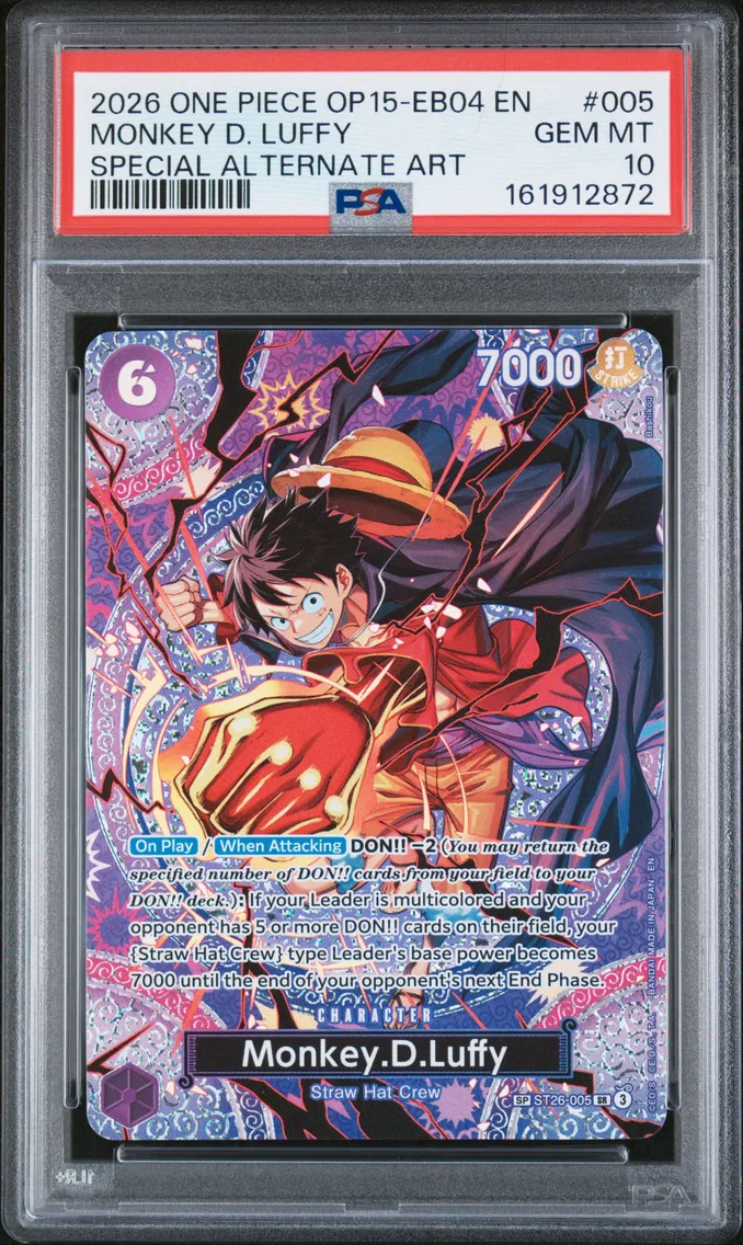 2026 #005 Monkey D. Luffy PSA 10 One Piece OP15-EB04-Adventure on Kami's Island