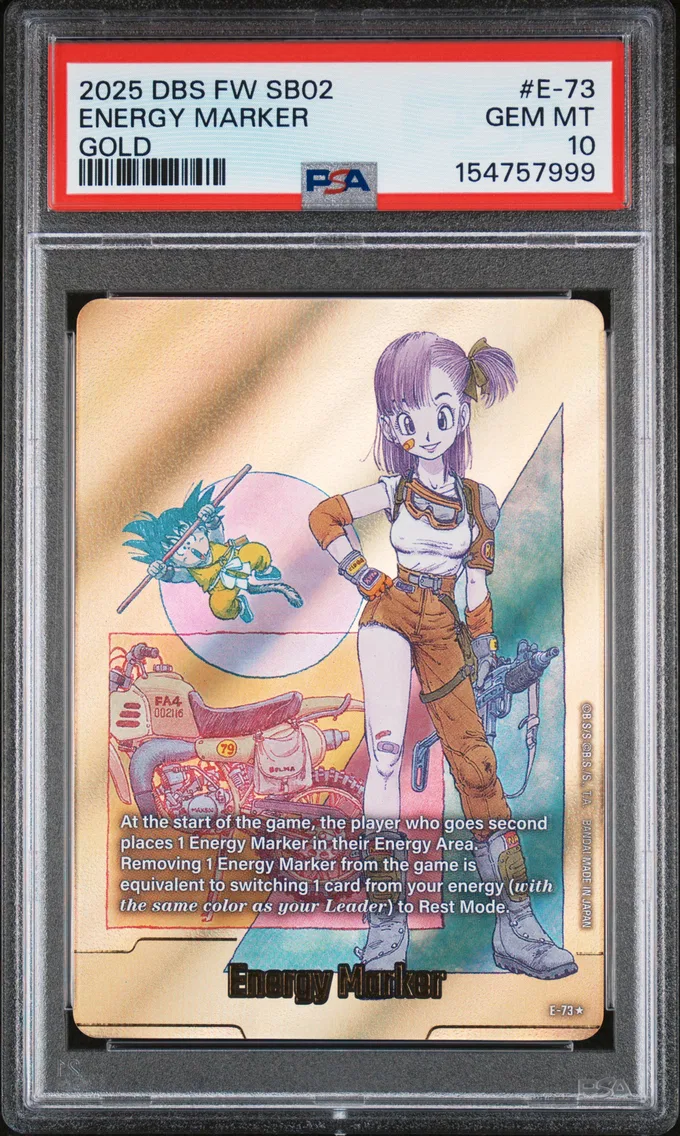 2025 #E-73 Energy Marker PSA 10 Dragon Ball Super Card Game Fusion World Manga Booster 02