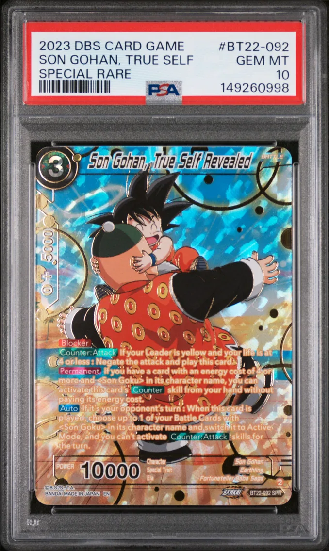 2023 #BT22-092 Son Gohan, True Self Revealed PSA 10 Dragon Ball Super Card Game Series 22 Critical Blow