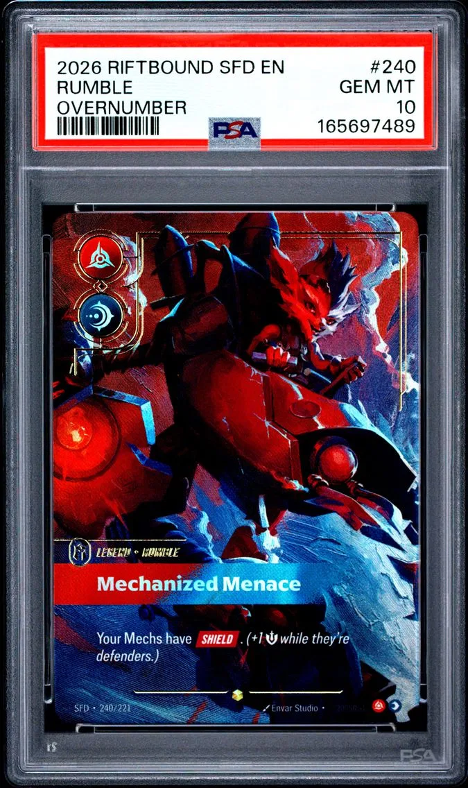 2026 #240 Rumble - Mechanized Menace PSA 10 Riftbound: League of Legends Sfd-Spiritforged