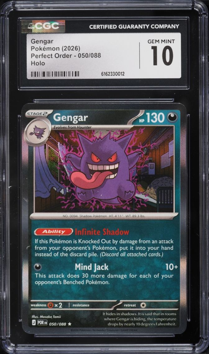 2026 Pokemon Mega Evolution Perfect Order Holo Gengar #050 CGC 10 GEM MINT