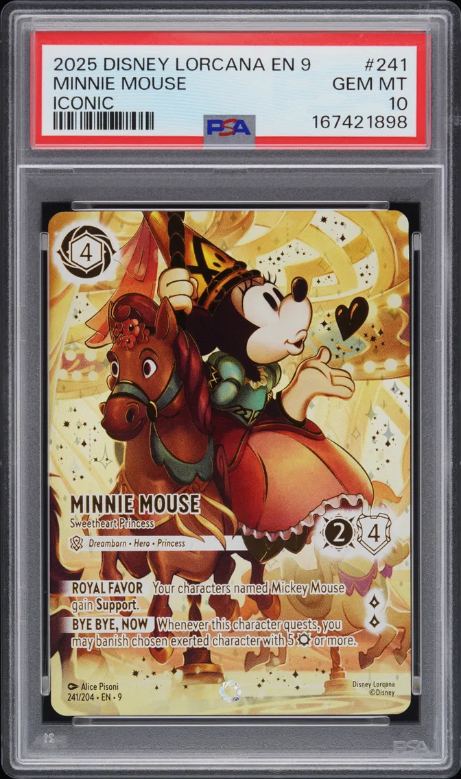 2025 #241 Minnie Mouse - Sweetheart Princess PSA 10 Disney Lorcana EN 9-Fabled