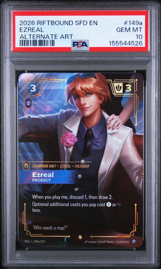 2026 #149a Ezreal - Prodigy PSA 10 Riftbound: League of Legends Sfd-Spiritforged