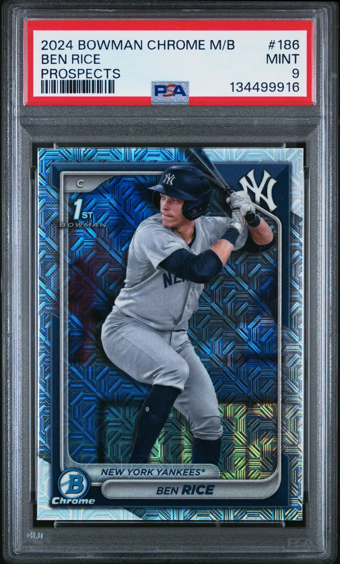 2024 #186 Ben Rice PSA 9 Bowman Mega Box Chrome Prospects