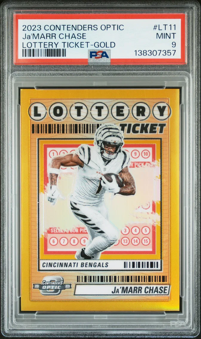 2023 #LT11 JA'Marr Chase PSA 9 Panini Contenders Optic Lottery Ticket