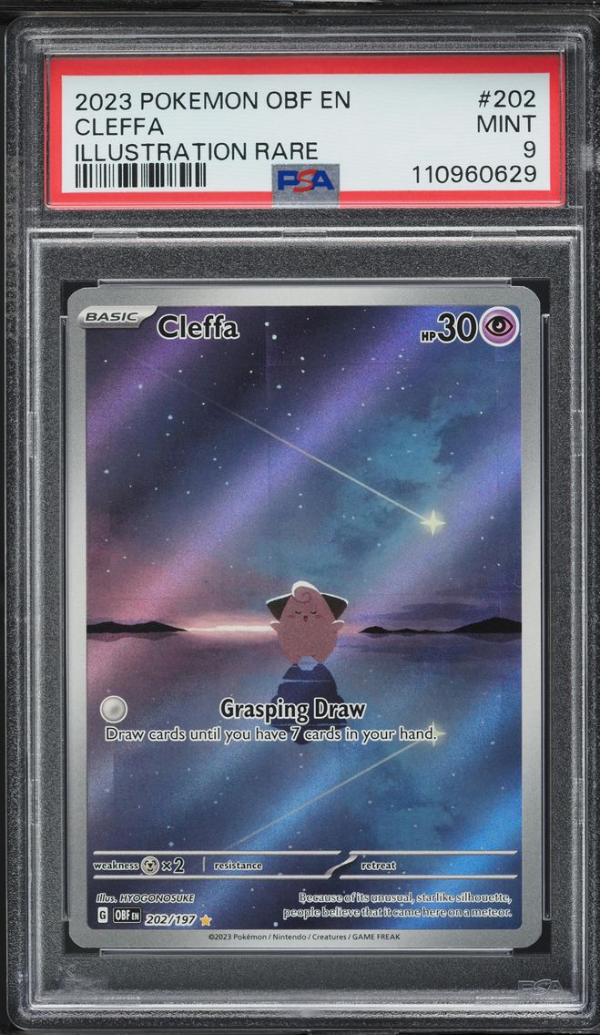 2023 #202 Cleffa PSA 9 Obf EN-Obsidian Flames Pokemon