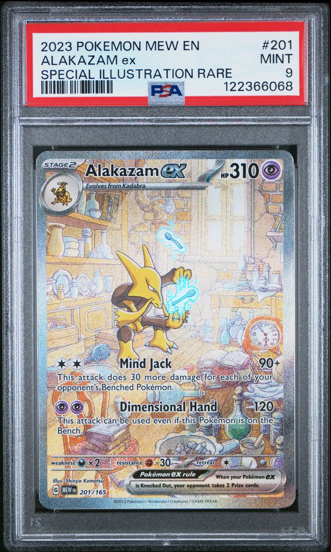 2023 #201 Alakazam EX PSA 9 Mew EN-151 Pokemon