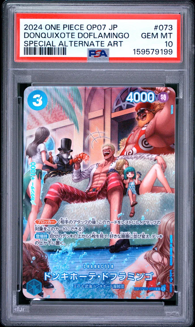 2024 #073 Donquixote Doflamingo PSA 10 One Piece Japanese OP07-500 Years in the Future