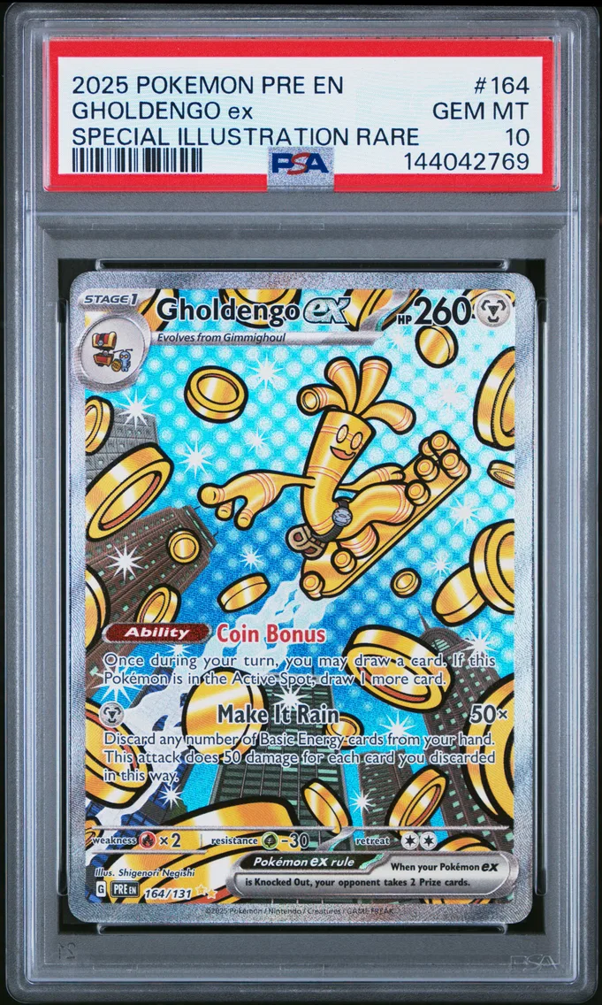 2025 #164 Gholdengo EX PSA 10 Pre EN-Prismatic Evolutions