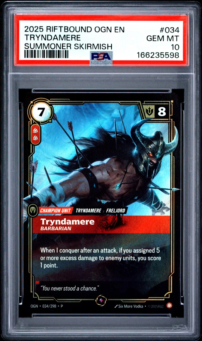 2025 #034 Tryndamere - Barbarian PSA 10 Riftbound: League of Legends Ogn-Origins