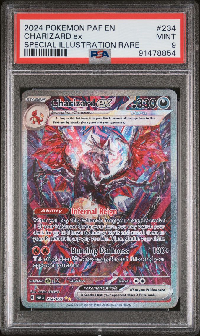 2024 #234 Charizard ex PSA 9 Paldean Fates - PAF EN - English Pokemon