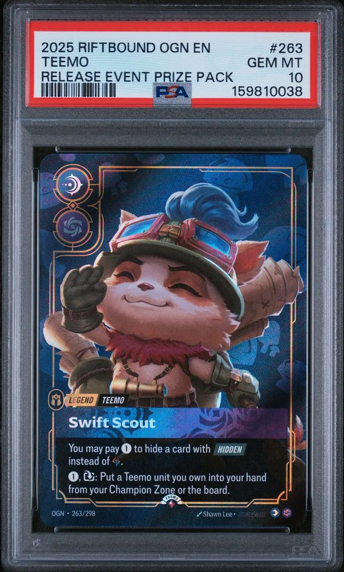 2025 #263 Teemo - Swift Scout PSA 10 Riftbound: League of Legends Ogn-Origins