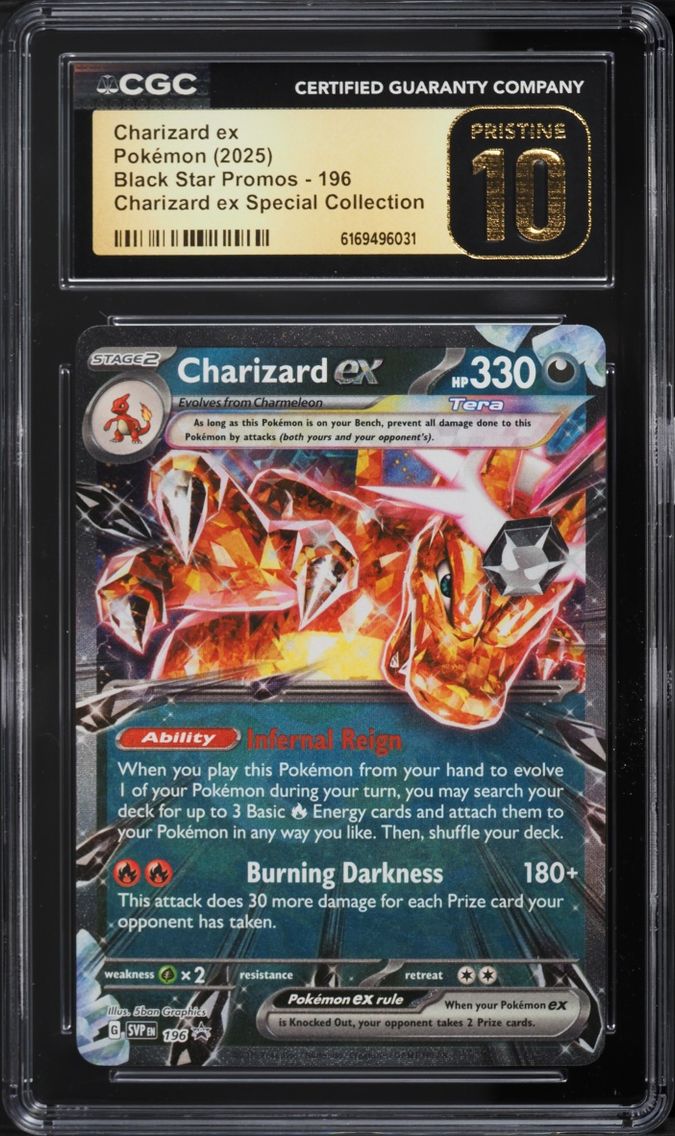 2025 Pokemon Scarlet & Violet Promo Special Collection Holo Charizard EX #196 CGC 10 PRISTINE