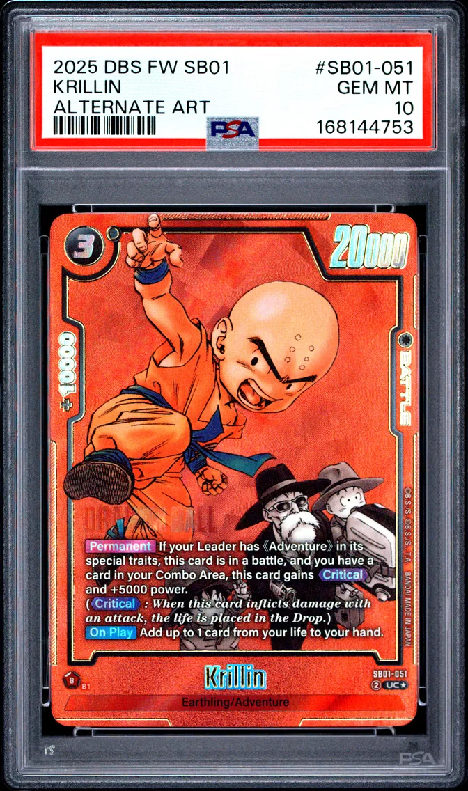 2025 #SB01-051 Krillin PSA 10 Dragon Ball Super Card Game Fusion World Manga Booster 01