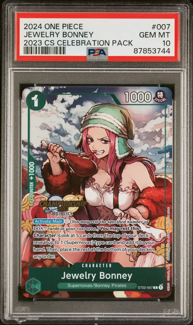 2024 #007 Jewelry Bonney PSA 10 One Piece Championship 2023 Celebration Pack