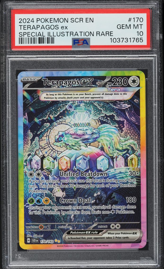 2024 #170 SCARLET & VIOLET STELLAR CROWN AR TERAPAGOS EX PSA 10 POKEMON