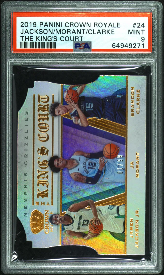 2019 #24 Brandon Clarke/Ja Morant/Jaren Jackson Jr. PSA 9 Panini Crown Royale the King's Court
