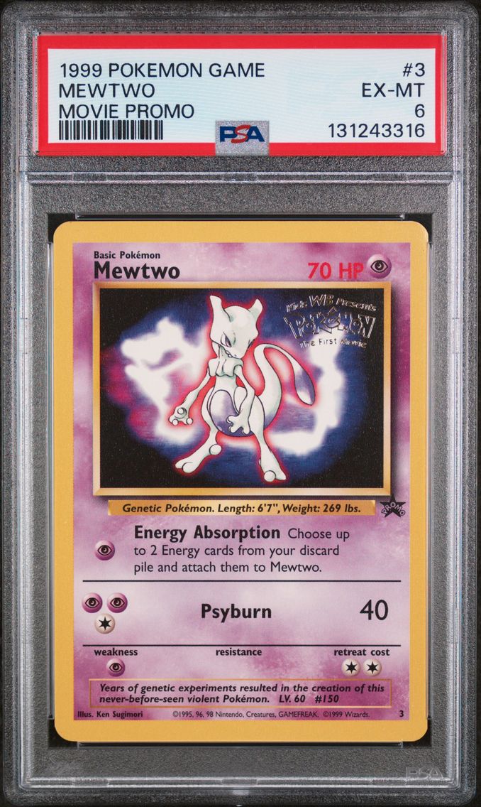 1999 #3 Mewtwo PSA 6 Game Movie Pokemon