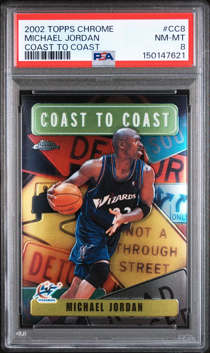 2002 #CC8 Michael Jordan PSA 8 Topps Chrome Coast to Coast