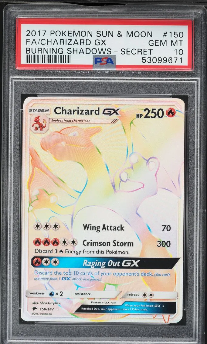 2017 #150 Full Art/Charizard GX PSA 10 Sun & Moon Burning Shadows Pokemon
