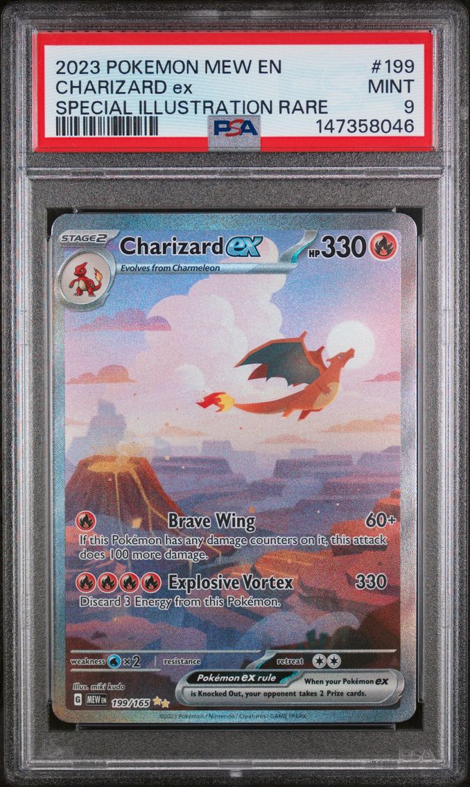 2023 #199 Charizard EX PSA 9 Mew EN-151