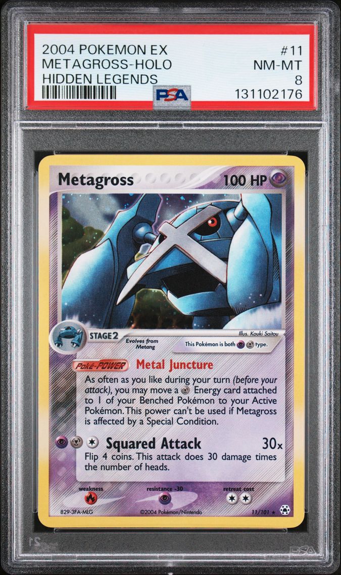 2004 #11 Metagross-Holo PSA 8 EX Hidden Legends Pokemon