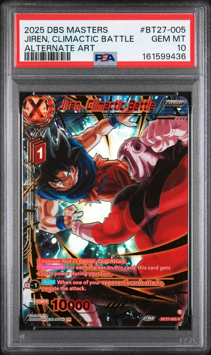 2025 #BT27-005 Jiren, Climactic Battle PSA 10 Dragon Ball Super Card Game Masters Series 27 History of Z
