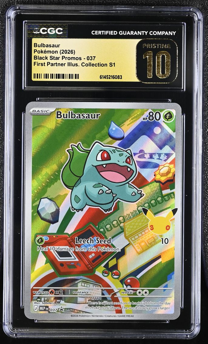 2026 #037 Bulbasaur CGC 10 Pristine Black Star Promos - Mega Evolution MEP EN - English