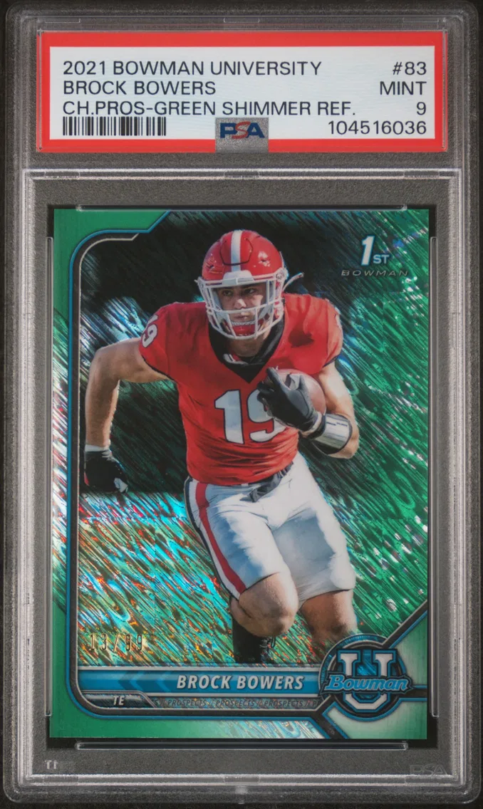 2021 #83 Brock Bowers PSA 9 Bowman University Chrome Prospects