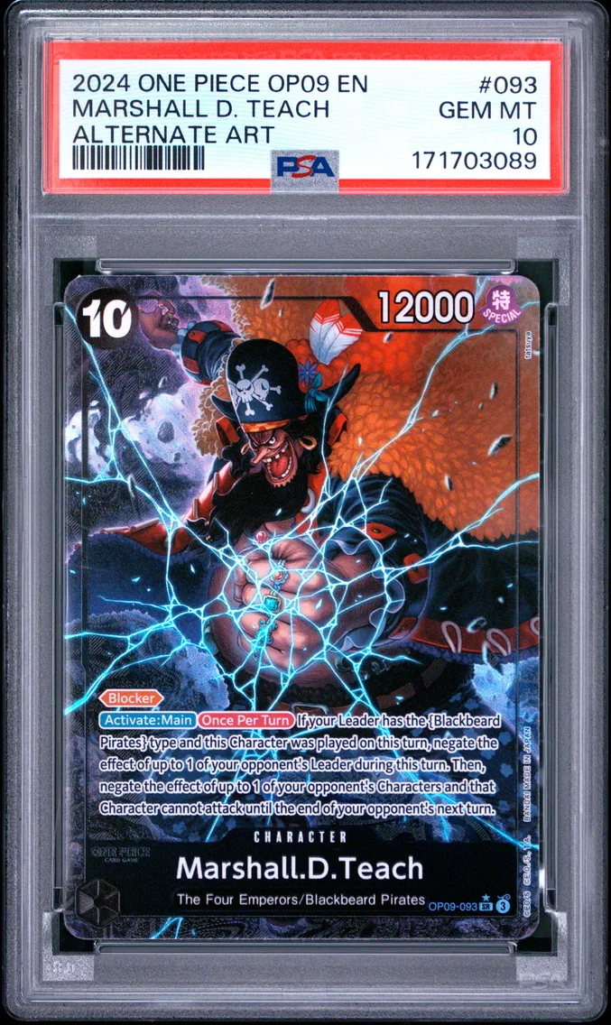 2024 #093 Marshall D. Teach PSA 10 One Piece OP09-Emperors in the New World