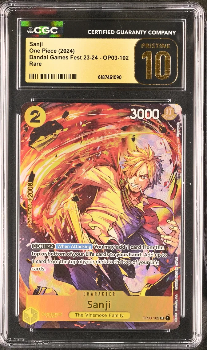 2024 #OP03-102 Sanji CGC 10 Pristine Bandai Card Games Fest 23-24 (Textured Foil) - English