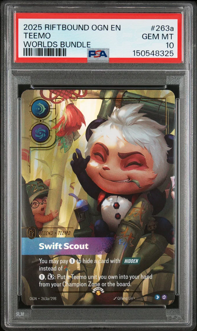 2025 #263a Teemo - Swift Scout PSA 10 Riftbound: League of Legends Ogn-Origins