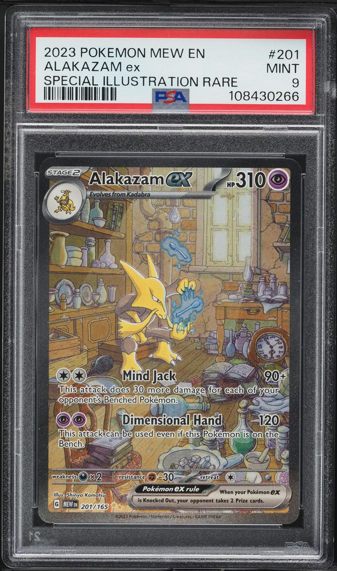 2023 #201 Alakazam EX PSA 9 Mew EN-151 Pokemon