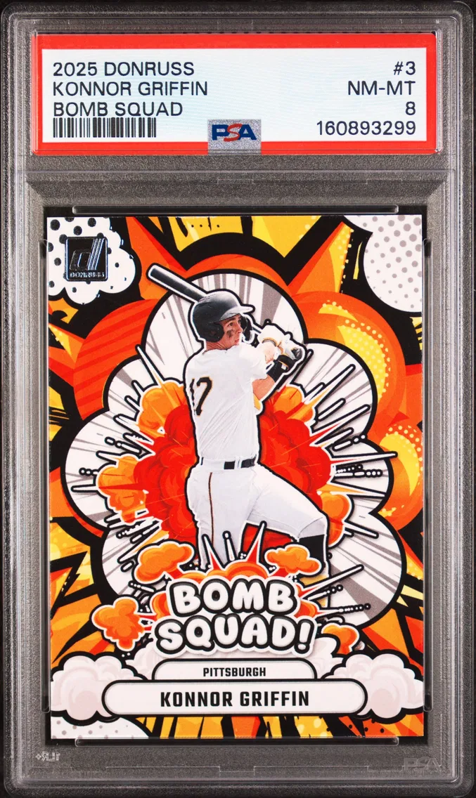 2025 #3 Konnor Griffin PSA 8 Panini Donruss Bomb Squad