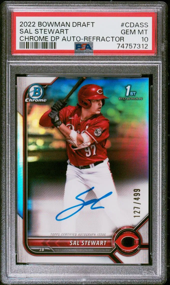 2022 #CDASS Sal Stewart PSA 10 Bowman Draft Chrome Draft Pick Autographs