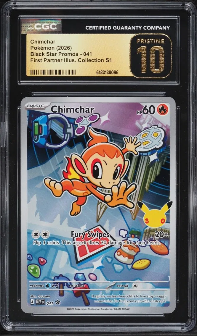2026 #41 Chimchar CGC 10 Pokemon Mega Promo First Partner Illustration Full Art