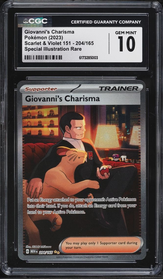 2023 Pokemon Scarlet & Violet 151 SIR Giovanni's Charisma #204 CGC 10 GEM MINT