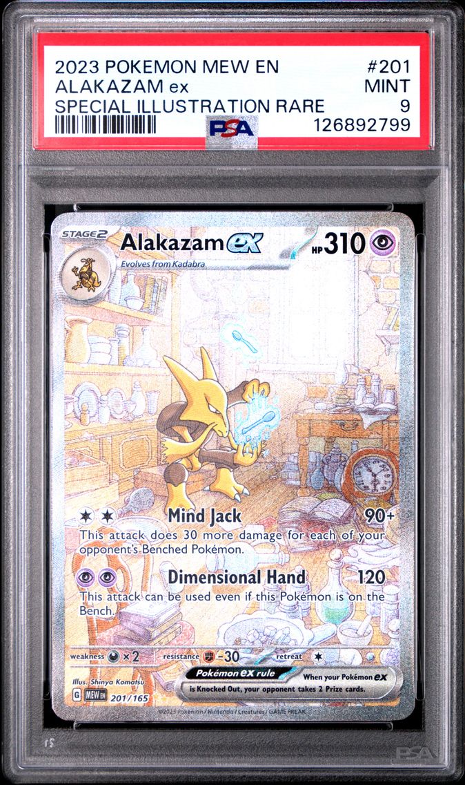 2023 #201 Alakazam EX PSA 9 Mew EN-151 Pokemon